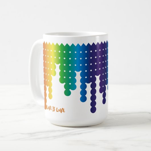  Minimal Rainbow Fade Pattern Pride Phrase Koffiemok (Voorkant links)