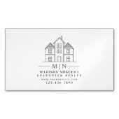 Minimal Real Estate Agent Monogram Huis Foto Magnetisch Visitekaartje (Voorkant)