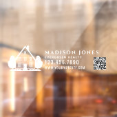 Minimal Real Estate Agent Rustic House Car QR Code Raamsticker (Vel 2)