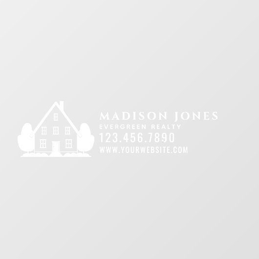 Minimal Real Estate Agent Rustic House Car Raamsticker (Vel)