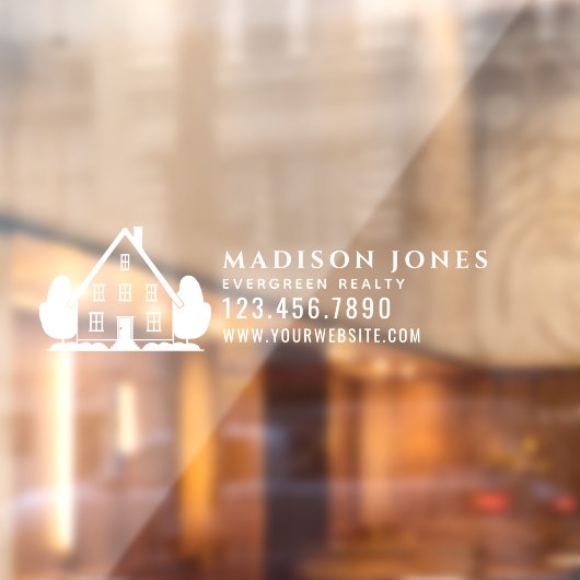 Minimal Real Estate Agent Rustic House Car Raamsticker (Vel 2)