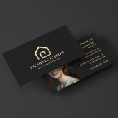 Minimal Realtor Black House Logo Hypotheekmakelaar Visitekaartje
