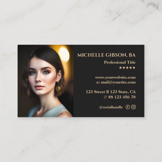 Minimal Realtor Black House Logo Hypotheekmakelaar Visitekaartje (Achterkant)