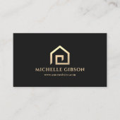 Minimal Realtor Black House Logo Hypotheekmakelaar Visitekaartje (Voorkant)