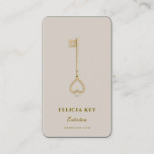 Minimal Realtor Key Initials Sand Mortgage Visitekaartje (Voorkant)