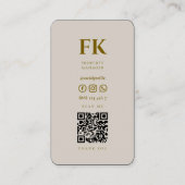 Minimal Realtor Key Initials Sand Mortgage Visitekaartje (Achterkant)