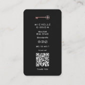 Minimal Realtor Pastel Roze Deur Visitekaartje Contactkaartje (Achterkant)