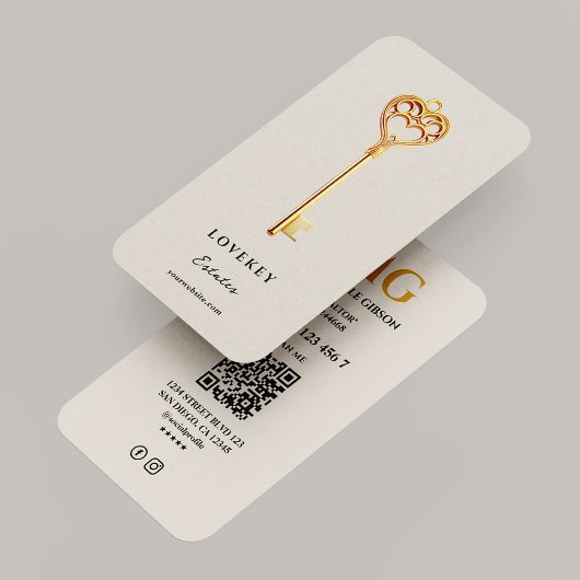 Minimal Realtor Sand Mortgage Real Estate Key  Visitekaartje