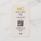 Minimal Realtor Sand Mortgage Real Estate Key  Visitekaartje (Achterkant)