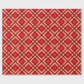 Minimal Red Brown Checkered Wrapping Paper Cadeaupapier (Vlak)