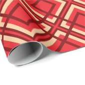 Minimal Red Brown Checkered Wrapping Paper Cadeaupapier (Rol Hoek)
