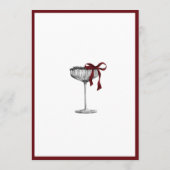 Minimal Red & Burgundy Bow Birthday Invitation Kaart (Achterkant)