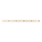 Minimal Red Congratulations on Off White Backgroun Satijnen Lint (Voorkant)