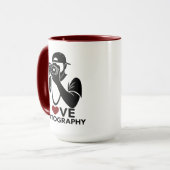 Minimal Red Heart Love Design Combo Coffee Mug Mok (Voorkant links)