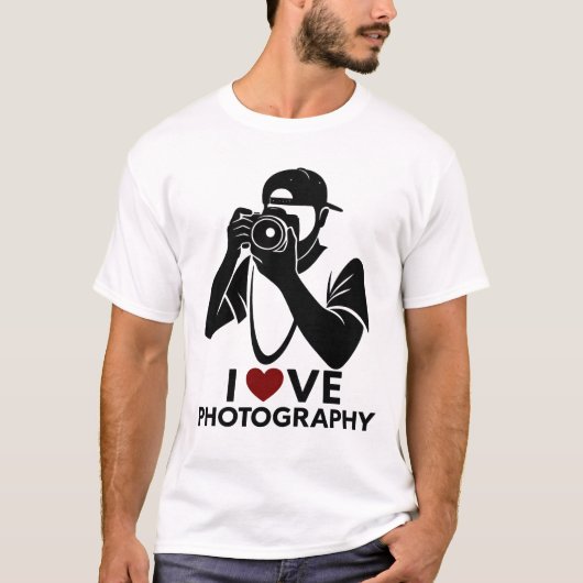 Minimal Red Heart Love Design photo Men’s T-Shirt (Voorkant)