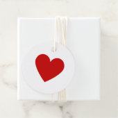 Minimal Red Heart Love Simple Modern Classy Circle Bedankjes Labels (In situ)