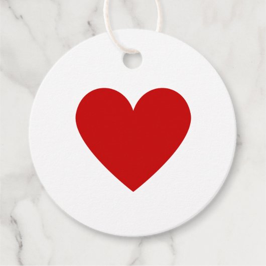 Minimal Red Heart Love Simple Modern Classy Circle Bedankjes Labels (Voorkant)