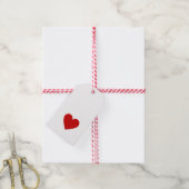 Minimal Red Heart Love Simple Modern Valentijn Cadeaulabel (Met Touw)