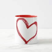 Minimal Red Heart Mug | Simple Love Coffee Cup Mok (Midden)