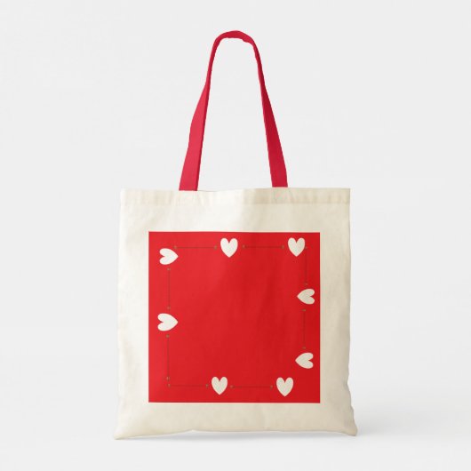 Minimal Red Heart Tote Bag – Cute Love Design (Achterkant)