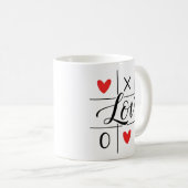 Minimal Red Hearts Love Mug Koffiemok (Voorkant rechts)