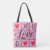Minimal Red Hearts Love Tote Bag (Achterkant)
