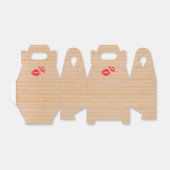 Minimal Red Lip Print Bedankdoosjes (Uitgevouwen)