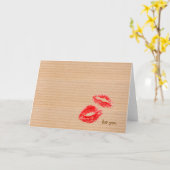 Minimal Red Lip Print Kaart (Gele Bloem)