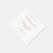 Minimal Red Pink Valentijnsdag Party Servet (Hoek)