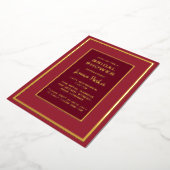 Minimal Red Rose Floral Golden Vrijgezellenfeest Folie Uitnodiging (Gedraaid)