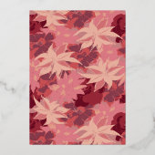 Minimal Red Rose Floral Golden Vrijgezellenfeest Folie Uitnodiging (Achterkant)