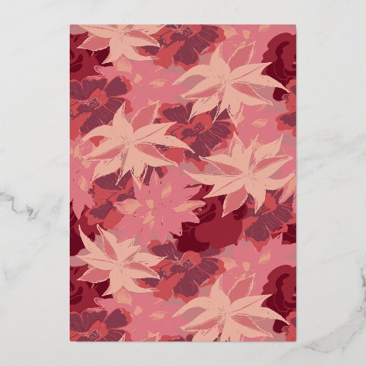 Minimal Red Rose Floral Golden Vrijgezellenfeest Folie Uitnodiging (Achterkant)