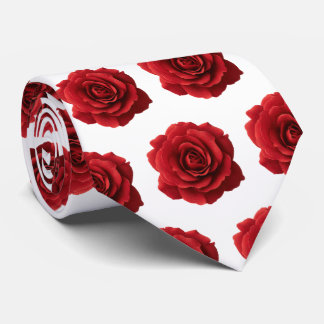 Minimal Red Rose Pattern with Water Droplets Stropdas