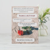 Minimal Red Rose Wedding Invitation Kaart (Staand voorkant)