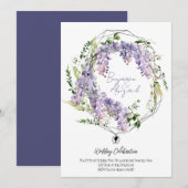 Minimal Regency Era Wisteria krans bruiloft Kaart (Voorkant / Achterkant)