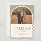 Minimal Religious Family Arch Photo Christmas Feestdagenkaart (Voorkant)