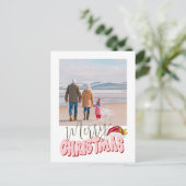 Minimal Retro 1 Foto Feestelijk Leuk Vrolijk Kerst Feestdagenkaart (Staand voorkant)