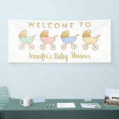 Minimal Retro Carriage Parade Baby shower Welkom Spandoek (Beurs)