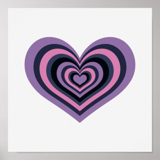 Minimal Retro Heart Wall Art Poster (Voorkant)