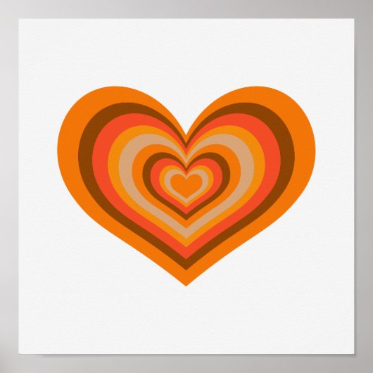 Minimal Retro Heart Wall Art Poster (Voorkant)