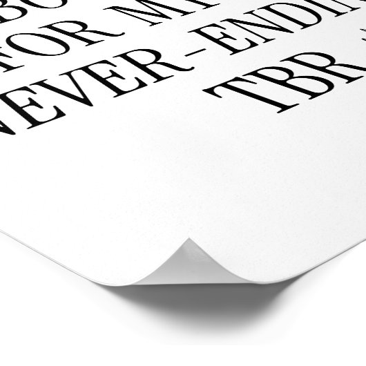 Minimal & Retro 'Never-ending TBR' Boekenliefhebbe Poster (Hoek)