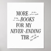 Minimal & Retro 'Never-ending TBR' Boekenliefhebbe Poster (Voorkant)