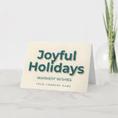 Minimal Retro Script Joyful Holidays Feestdagen Kaart (Voorkant)