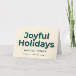 Minimal Retro Script Joyful Holidays Feestdagen Kaart