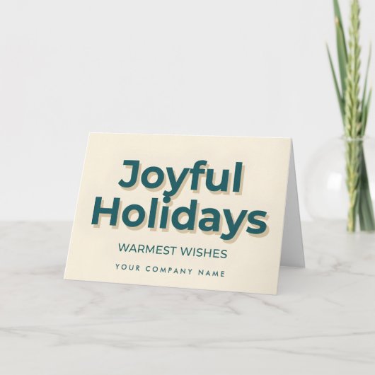 Minimal Retro Script Joyful Holidays Feestdagen Kaart (Voorkant)