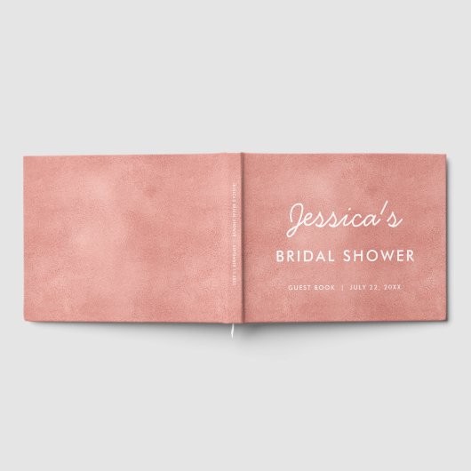 Minimal Roos Gold Modern Bridal Showe Guest Book Gastenboek (Volledig)
