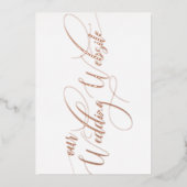 Minimal Roos Gold Wedding Website Enclosure Kaart (Voorkant)