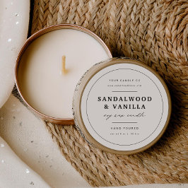 Minimal Round Candle Merk Label Product Sticker