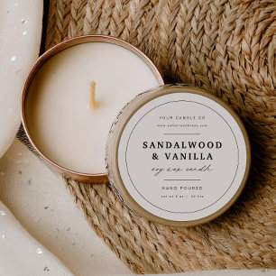 Minimal Round Candle Merk Label Product Sticker