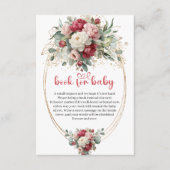 Minimal Ruby Red Blush Greenery Book for Baby Informatiekaartje (Voorkant)